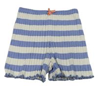 Modro-bílé pruhované žebrované úpletové kraťasy H&M