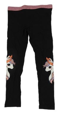 Černé legíny s jednorožcem H&M