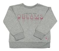 Světlešedá mikina s nápisem Primark