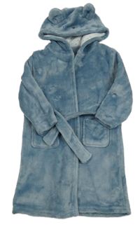 Světlemodrý chlupatý župan s kapucí- medvěd Tu