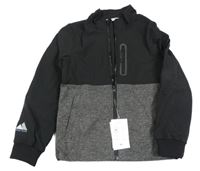 Nové - Černo-šedá softshellová bunda H&M