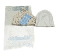 Nové - 2x bavlněná čepice béžová puntíkatá+ bílá puntíkatá Jojo Maman Bébé