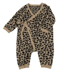 Béžový pletený overal s flíčky 