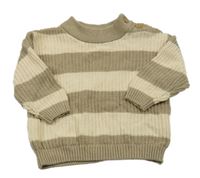 Béžovo-smetanový pruhovaný svetr H&M
