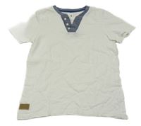 Bílo-tmavomodré tričko C&A