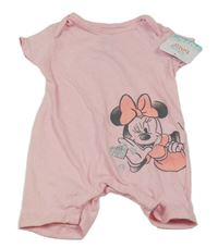 Nové - Růžový kraťasový overal s Minnie