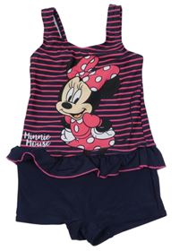 Tmavomodro-růžové plavky s Minnie