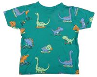 Petrolejové tričko s dinosaury Primark