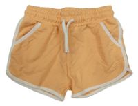 Meruňkové teplákové kraťasy s bílým lemováním Primark
