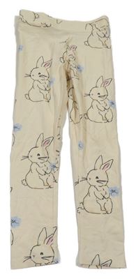 Smetanové legíny s králíčky H&M