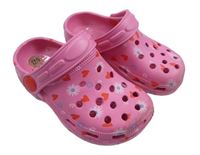 Růžové crocs nazouváky s kytičkami vel.23