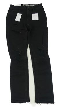Černé super skinny rifle s prošoupáním New Look