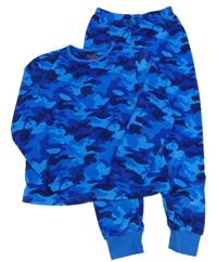 Modré army plyšové pyžamo Primark