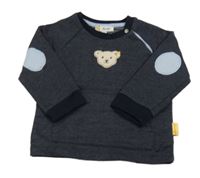 Tmavomodrá melírovaná mikina s medvídkem 