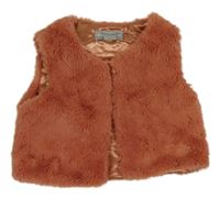 Broskvová chlupatá podšitá vesta Primark