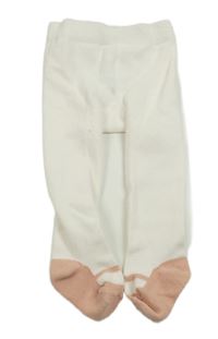 Bílé punčocháče s růžovými špičkami 