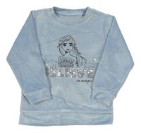 Světlemodrá plyšová mikina s Elsou a flitry George