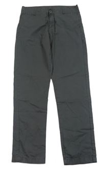 Tmavošedé chino plátěné kalhoty H&M