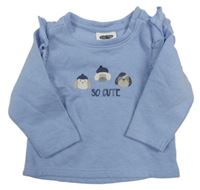 Světlemodrá mikina s pejsky a volánky Lily & Dan