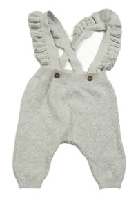 Světlešedé perforované pletené tepláky s kšandami George