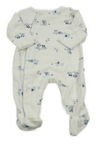 Bílý sametový overal s pejsky 