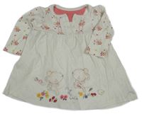 Bílé šaty s kytičkami a puntíky Mothercare