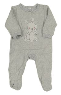 Šedý vzorovaný overal s králíčkem Topomini 