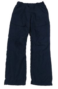 Tmavomodré šusťákové zateplené kalhoty Topolino