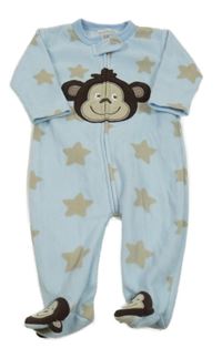 Světlemodrý fleecový overal s opicí a hvězdami Early Days