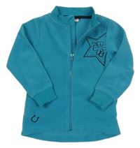 Modrá fleecová propínací mikina s hvězdou