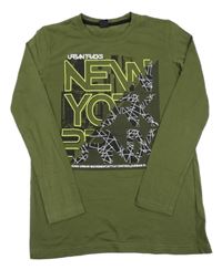 Khaki triko s nápisem Y.F.K.