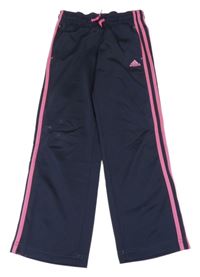 Antracitové sportovní tepláky s pruhy Adidas