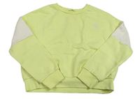 Světležluto-bílá crop mikina s výšivkou M&S
