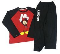 Černo-červené pyžamo s Mickeym 