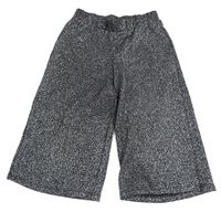 Černo-stříbrné 3/4 volné kalhoty Primark