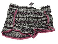 Černo-bílo-růžové vzorované kraťasy s madeirou zn. Primark