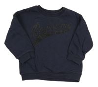 Tmavomodrá oversize mikina s nápisem F&F
