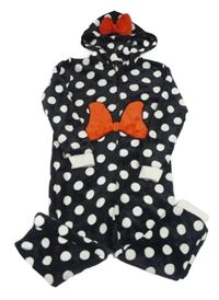 Černá chlupatá kombinéza s kapucí - Minnie