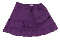 Fialová semišová vrstvená sukně Ativo