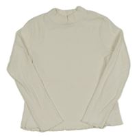 Smetanové žebrované triko H&M