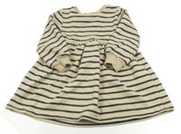 Béžovo-šedé pruhované teplákové šaty F&F