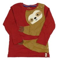 Červené triko s lenochodem Kuniboo