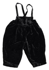 Tmavošedé sametové kalhoty s kšandami Next 