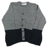 Šedo-černý propínací svetr H&M