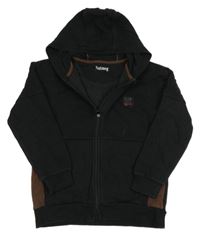 Černo-béžová propínací mikina s kapucí Nutmeg