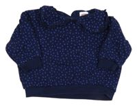 Tmavomodrá mikina s puntíky a volánky John Lewis