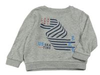 Šedá melírovaná mikina s potiskem Orchestra