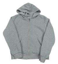 Šedá propínací mikina s kapucí