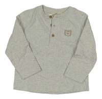 Šedé melírované triko s tygrem Smile 