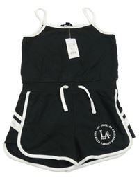 Nové - Černo-bílý kraťasový overal s nápisem New Look